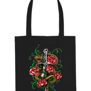 Dagger-and-Snake-Tote-Black