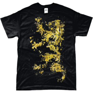 Gold Heraldic Lion Classic Tee Black