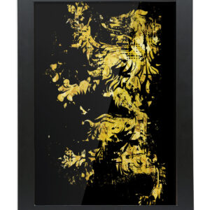 Gold-Heraldic-Lion-Framed-Print