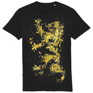 Gold-Heraldic-Lion-Tee-Black
