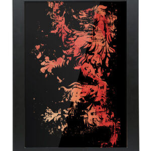 Red-Heraldic-Lion-Framed-Print
