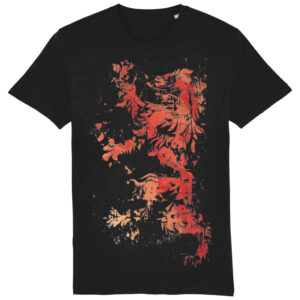 Red-Heraldic-Lion-Tee-Black